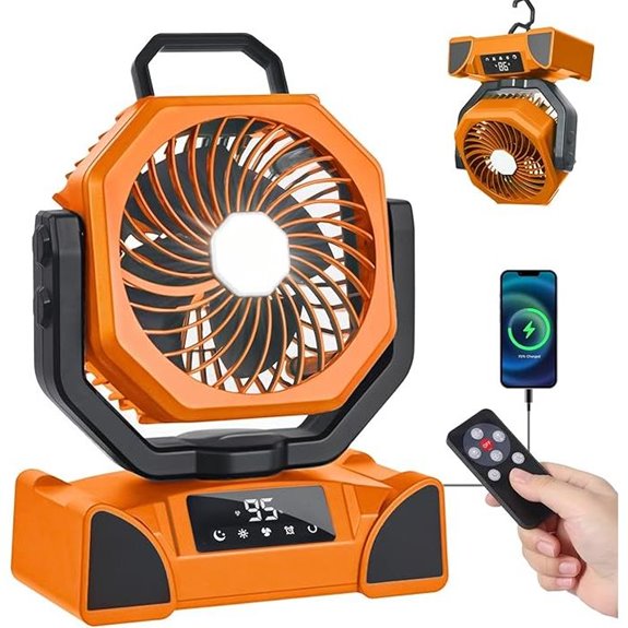 20000mAh Portable Camping Fan with Remote