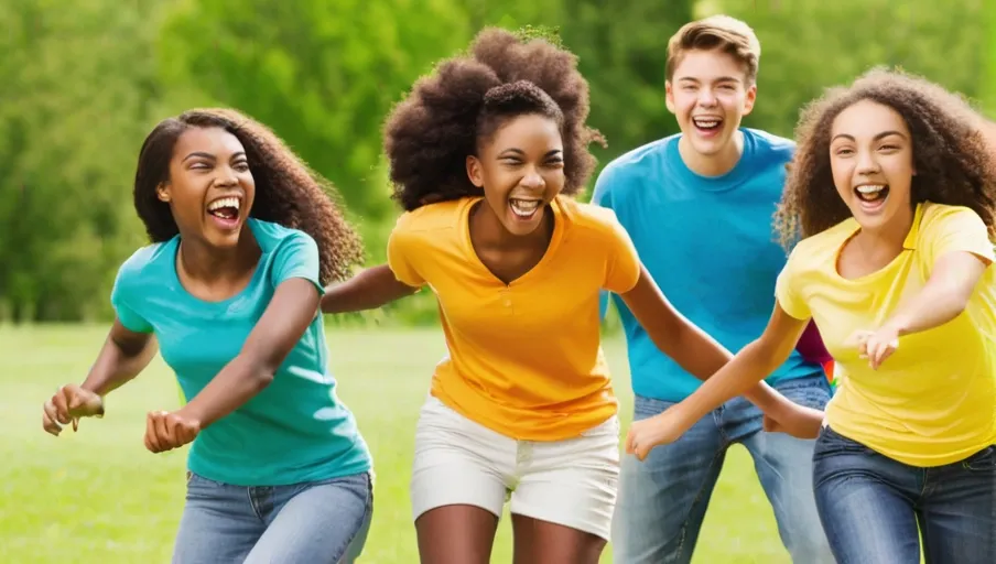 an outdoor game with wide smiles and lots of energy