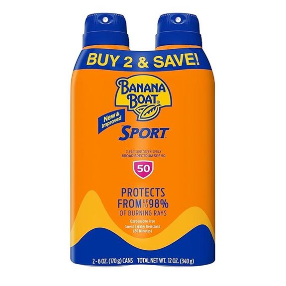 Banana Boat SPF 50 Sunscreen Spray Twin Pack