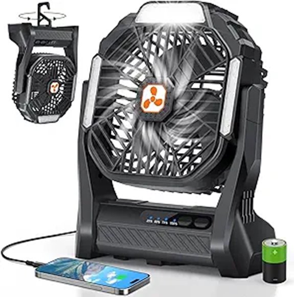Rechargeable 20000mAh Portable Fan with USB-C Lanterns