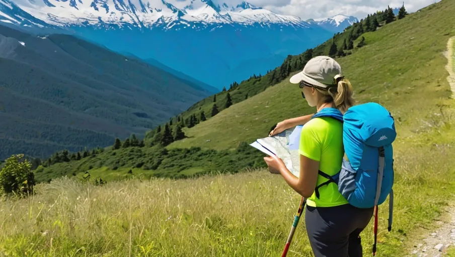 the other with a view of a distant mountain range