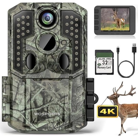 WOSPORTS Trail Camera 48MP 4K Night Vision IP66